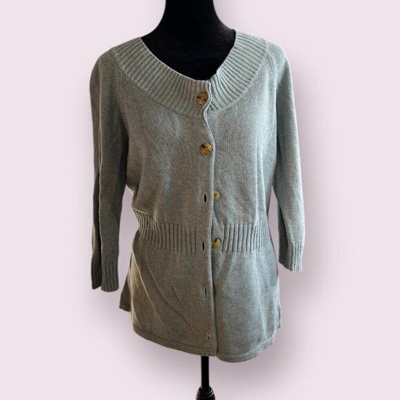 Eddie Bauer cardigan sweater women’s size M light sage green - Picture 1 of 5